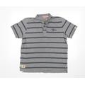 Tokyo Laundry Womens Grey Striped Basic Polo Size L