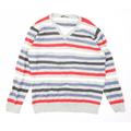 M&Co Mens Grey Striped Pullover Jumper Size L