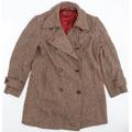 Per Una Womens Beige Herringbone Pea Coat Coat Size 14