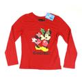 Disney Womens Size 6-8 Graphic Cotton Blend Red Mini & Mickey Mouse Long Sleeve T-Shirt (Regular)