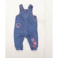 George Baby Blue Floral Dungaree One-Piece Size 6-9 Months