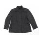 Petite Collection Debenhams Womens Black Overcoat Coat Size 18 Button - Grey fleck High Neck