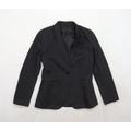 Allen Solly Womens Black Striped Rayon Jacket Blazer Size S