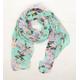 Preworn Womens Green Animal Print Scarf - Butterfly print