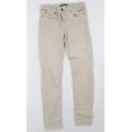 River Island Womens Beige Cotton Straight Jeans Size 12 L31 in Regular Button