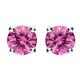 18ct White Gold 1.30ct Pink Sapphire Solitaire Stud Earrings