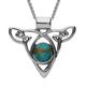 Sterling Silver Turquoise Triangle Knot Celtic Necklace - Option1 Value / Silver