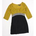 French Connection Womens Black Sheath Size 8 - Mustard Lime Grey