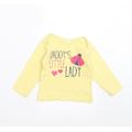 M&Co Girls Yellow Basic T-Shirt Size 9-12 Months - Daddys little lady