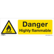 Sealey Rigid Plastic Danger Highly Flammable Sign Pack of 10