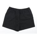 Tesco Womens Black Cotton Mom Shorts Size 18 L3 in Regular Drawstring