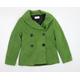 Precis Petite Womens Green Pea Coat Coat Size M