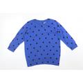 Boden Womens Multicoloured Polka Dot Wool Basic T-Shirt Size 16 Round Neck