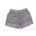 ESMARA Womens Grey Solid Sleep Shorts Size 10 - Lace trim