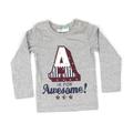 M&Co Boys Grey Graphic Long Sleeve T-Shirt Age 2-3