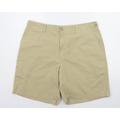 Marks and Spencer Mens Beige Cotton Chino Shorts Size 36 in L11 in Regular Button