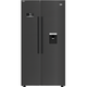 Beko 576 Litre Side By Side American Style Fridge Freezer - Black