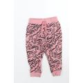 NEXT Girls Pink Animal Print Sweatpants Trousers Size 12-18 Months