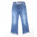 Pepe Jeans Womens Blue Cotton Straight Jeans Size 28 L28 in Regular Button