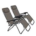 2-Pack Adjustable Zero Gravity Chairs Folding Recliners Outdoor Pool Beach Patio Lounge Yard Set of 2