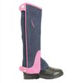 Hy Equestrian Belton Childrens Half Chaps Navy/Pink - Medium