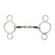 Shires Blue Sweet Iron Two Ring Gag With Lozenge - Blue Sweet Iron - 5.5