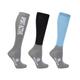 Hy Sport Active Riding Socks - Sky Blue/Pencil Point Grey/Black - Adult 4-8 - Pack of 3