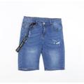 Faded Mens Blue Denim Bermuda Shorts Size S