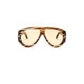 TOM FORD Bronson Sunglasses in Shiny Striped Havana - Brown. Size all.