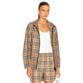 Burberry Hooded Jacket in Archive Beige Check - Nude. Size 0 (also in 2, 4, 6, 8).