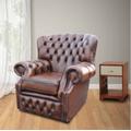 Chesterfield Monks High Back Wing Chair Antique Brown…