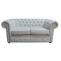 Chesterfield Handmade 2 Seater Settee Pimlico Oyster Fabric Sofa