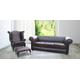 Chesterfield Hampton 3 Seater Settee + Wing Chair + Footstool…