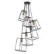 Dar TOW0622 Tower 6 Light Cluster Ceiling Pendant in Matt Black with Copper Lamp Holders
