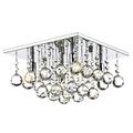 Dar ABA5250 Abacus 4 Light Chrome And Crystal Flush Lamp