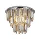 Searchlight 1225-5 Clarissa 5 Light Semi Flush Ceiling Light In Chrome With Coloured Glass