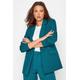 Lts Tall Teal Blue Scuba Crepe Blazer 18 Lts | Tall Women's Blazer Jackets