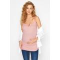 Lts Tall Maternity Blush Pink Ribbed Cami Top 14 Lts | Tall Women's Maternity Tops