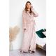 Lts Tall Pink Faux Fur Trim Dressing Gown 22-24 Lts | Tall Women's Dressing Gowns