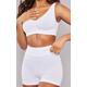 PRETTYLITTLETHING White Seamless Rib Boy Shorts