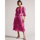 Ted Baker Victoir Abstract Print Ruffle Detail Midi Dress, Pink