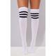 White Stripe Over Knee Sock