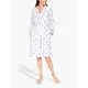 Nora Rose by Cyberjammies Jolene Ditsy Floral Embroidered Dressing Gown, White/Navy