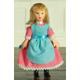 Delphia in Pink Turquiose Dress Poseable Porcelain Doll for 12th Scale Dolls House