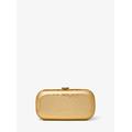 MK Gansevoort Metallic Python Embossed Leather Minaudière - Antique Brass - Michael Kors