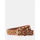 Mint Velvet Eyelet Suede Belt, Brown