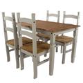Core Products Halea Medium Rectangular Dining Table And 4 Chairs - Grey