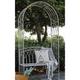 Charles Bentley Wrought Iron Arch With Bench - Antique White