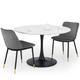 Julian Bowen Set Of Holland Round Dining Table & 2 Delaunay Grey Chairs