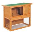 Pawhut 2-Tier Wooden Rabbit Hutch and Run